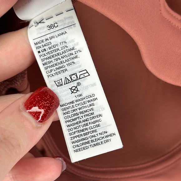 Old Navy Active Go Dry Zip Front Sports Bra 36C Coral Pink Full Support‎ Women - Picture 8 of 9